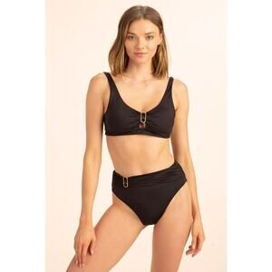 NWT Trina Turk Monaco Keyhole Halter Swim Top Belted Waist Bikini Bottom Size 10